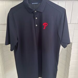 Cutter & Buck Men's Polo in Navy with Red Emblem - Philadelphia Phillies